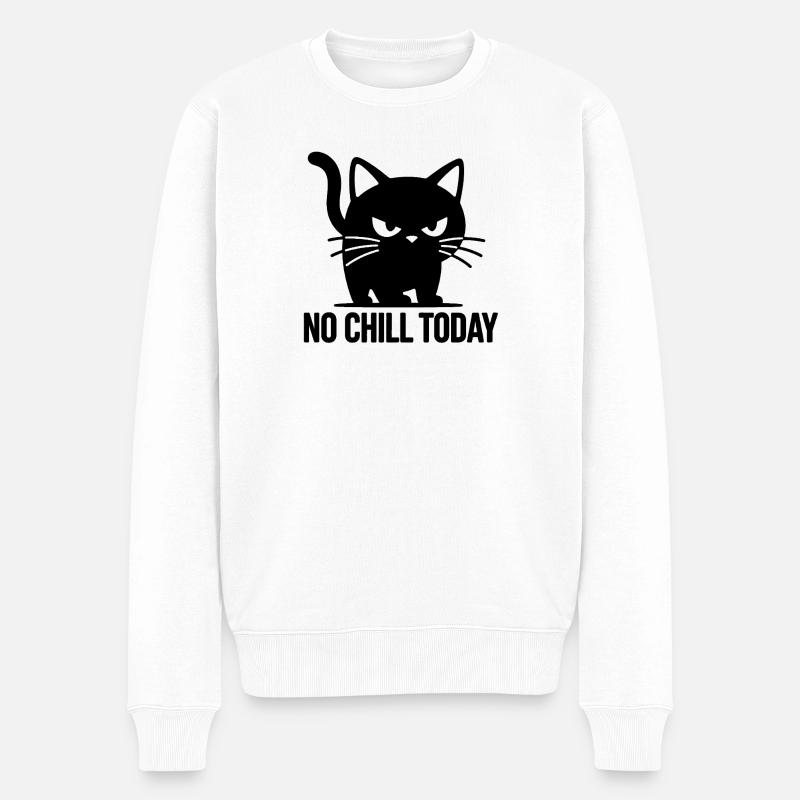 Gato gruñón No Chill Today - Männer Premium Bio Pullover - Weiß