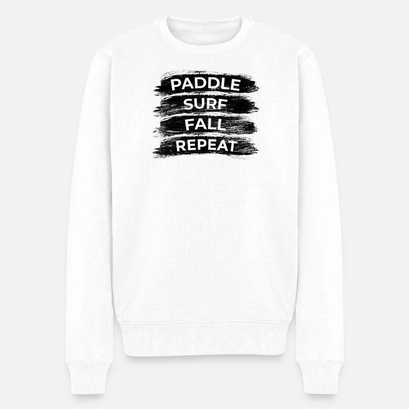 Paddle Surf Fall Repeat - Männer Premium Bio Pullover - Weiß