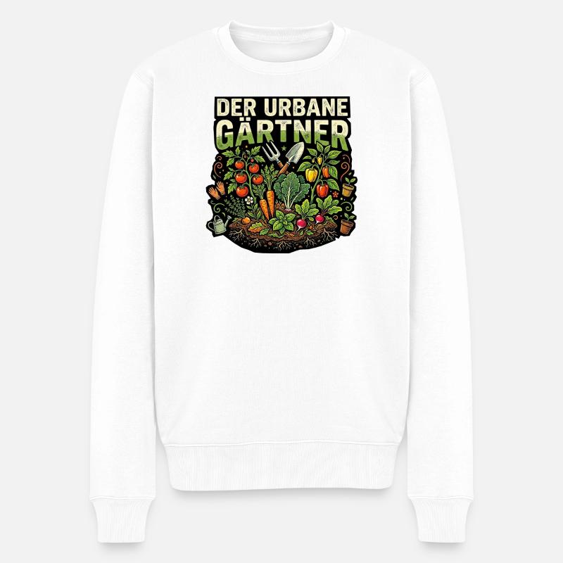 Gärtner Garten Gemüse - Männer Premium Bio Pullover - Weiß