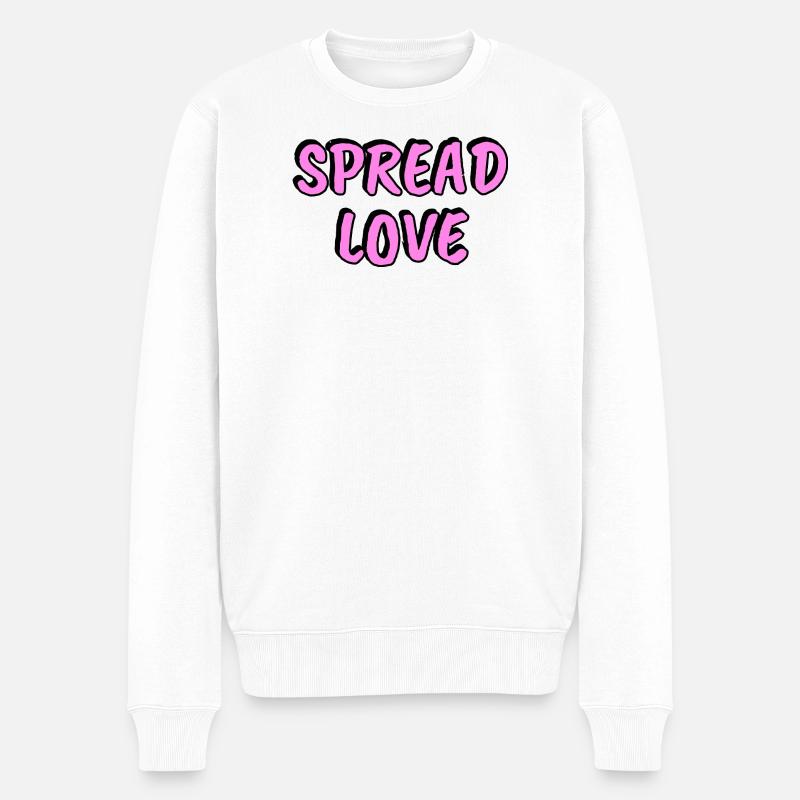 Répands l’amour — Rose - Pull Premium bio Homme - blanc