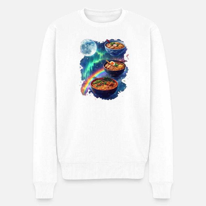 Galaktische Ramen Bowls - Männer Premium Bio Pullover - Weiß