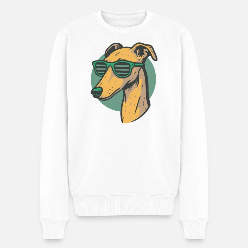 Windhund, Galgo - Männer Premium Bio Pullover - Weiß