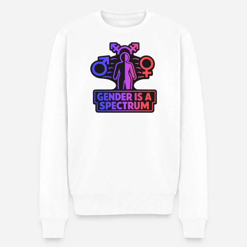 Gender Spectrum Symbol Pride Vielfalt Statement - Männer Premium Bio Pullover - Weiß