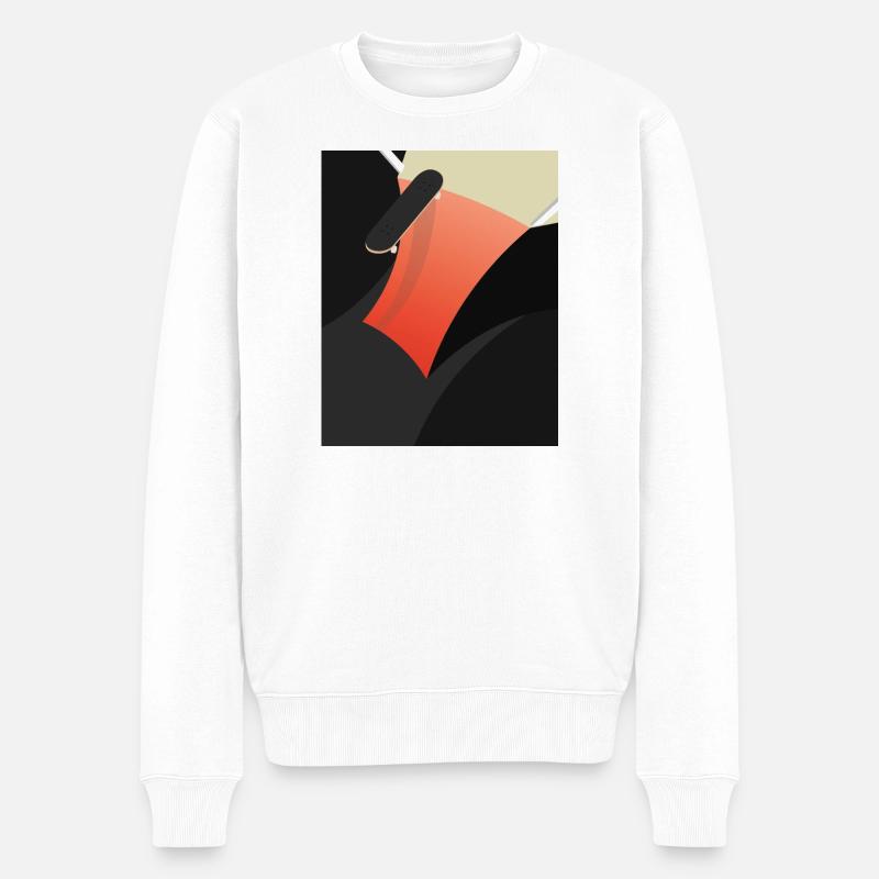 Abstract Red Skateboard - Männer Premium Bio Pullover - Weiß