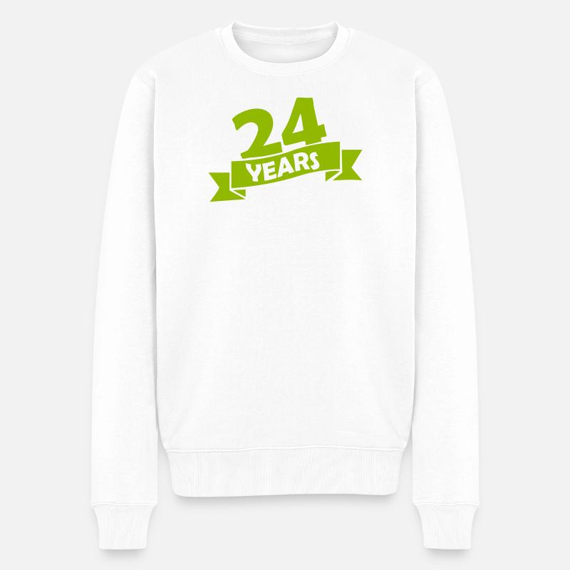 24_years - Männer Premium Bio Pullover - Weiß