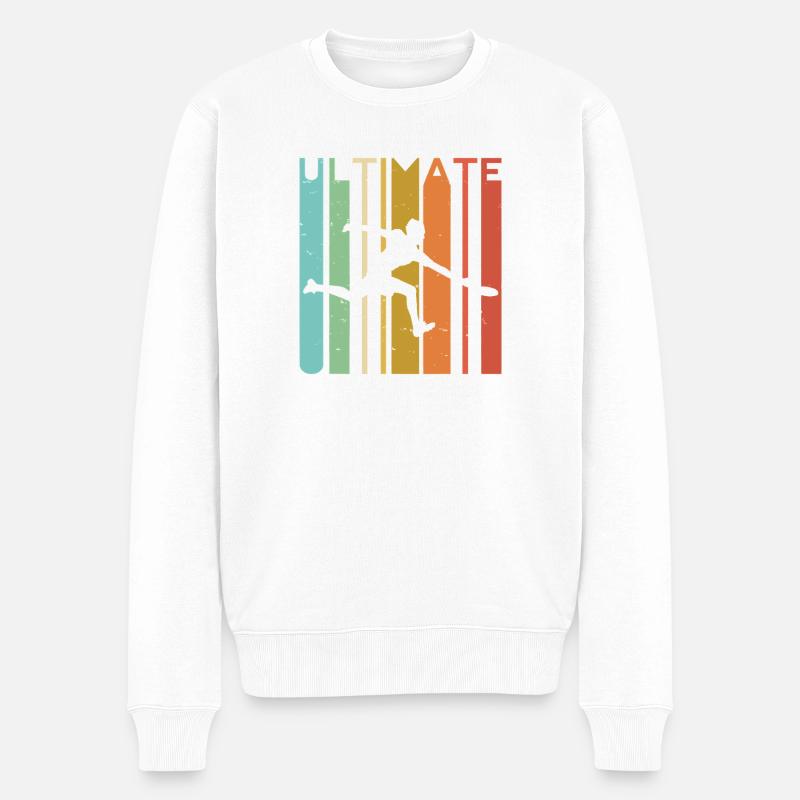 Ultimativer Regenbogen-Akrobat - Männer Premium Bio Pullover - Weiß