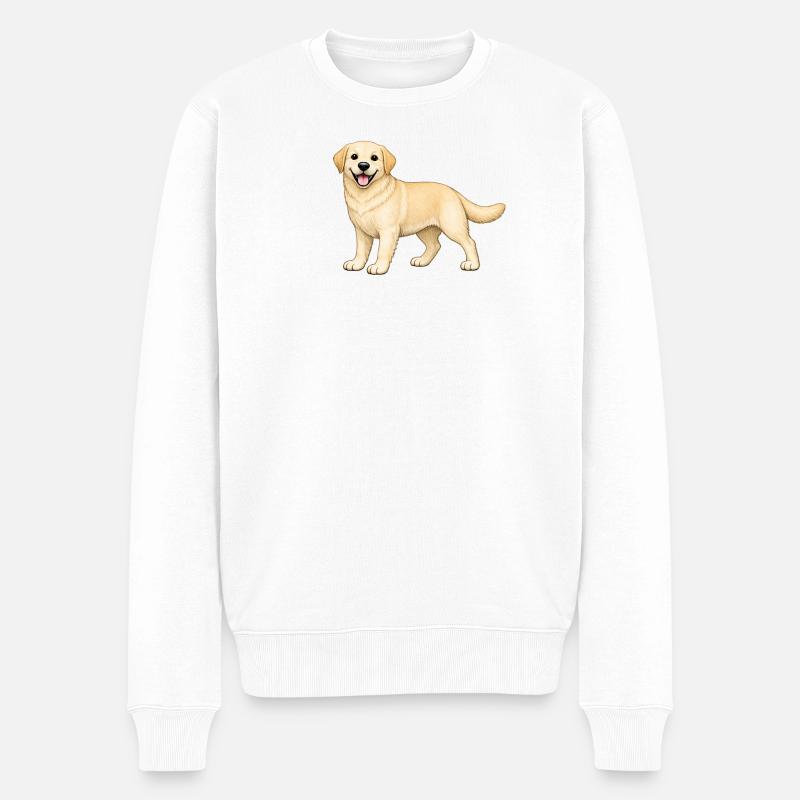 Biscuit Labrador - Männer Premium Bio Pullover - Weiß
