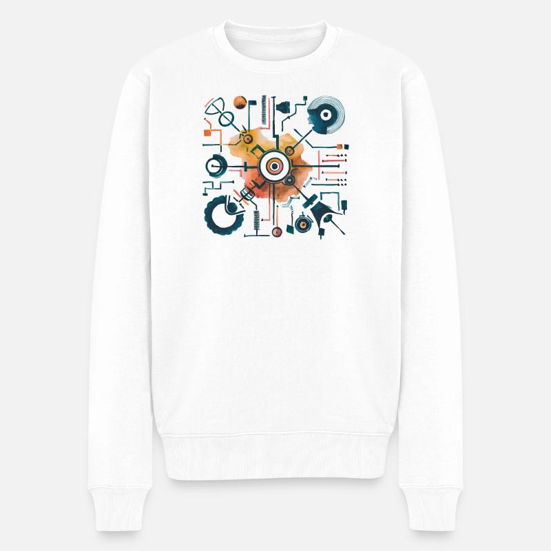 Plan de plan du diagramme mécanique - Pull Premium bio Homme - blanc