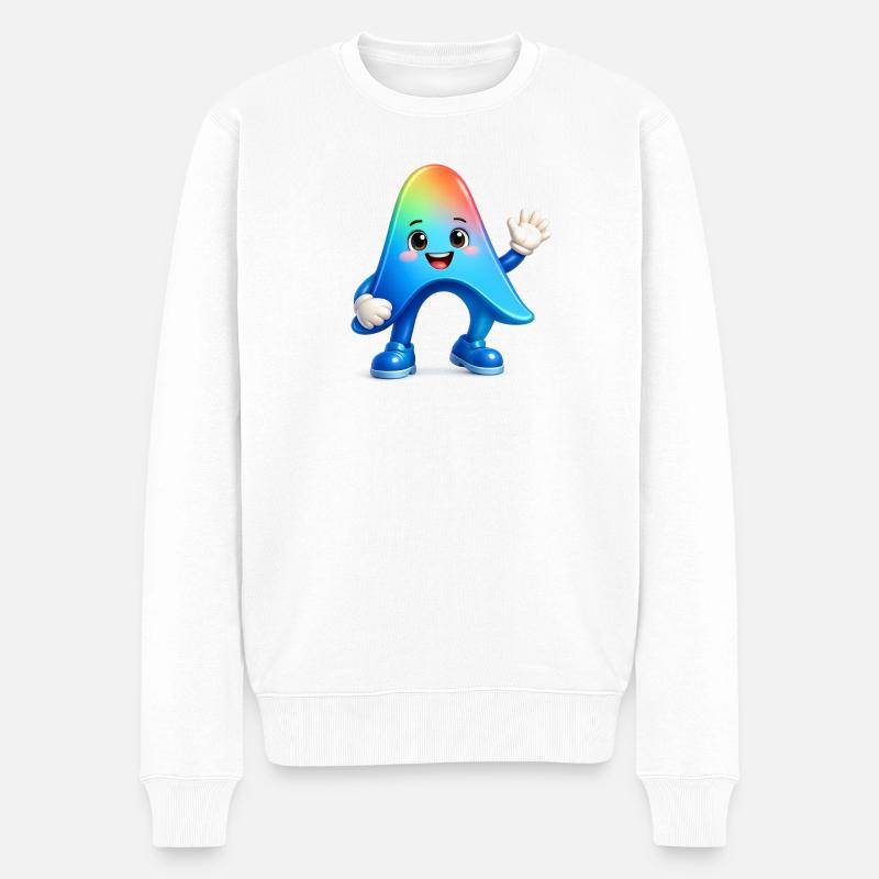 Cute Rainbow Mascot Sticker Antigravity - Pull Premium bio Homme - blanc