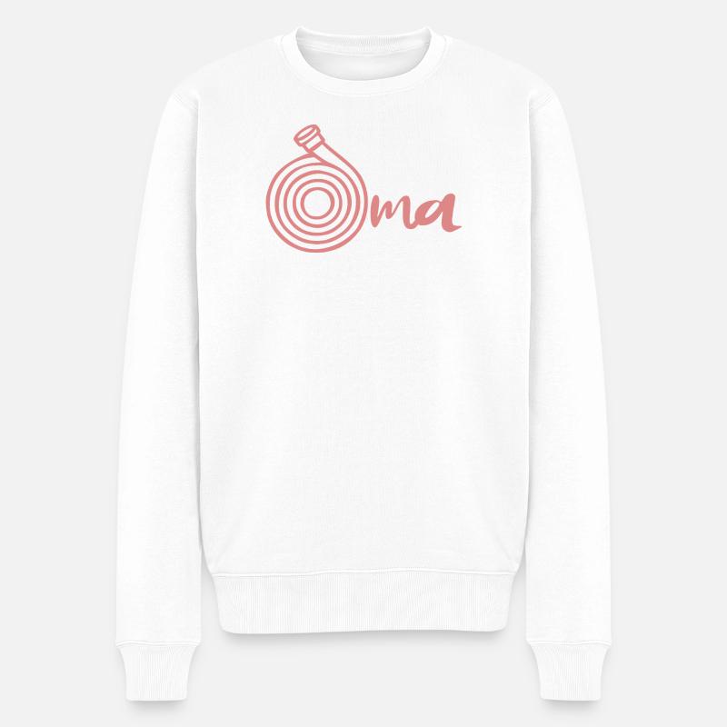 Gartenschlauch Gärtnerin Oma - Männer Premium Bio Pullover - Weiß