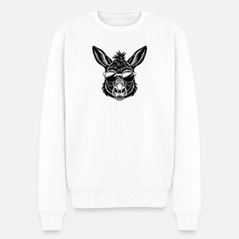 Lunettes de soleil âne - Pull Premium bio Homme - blanc