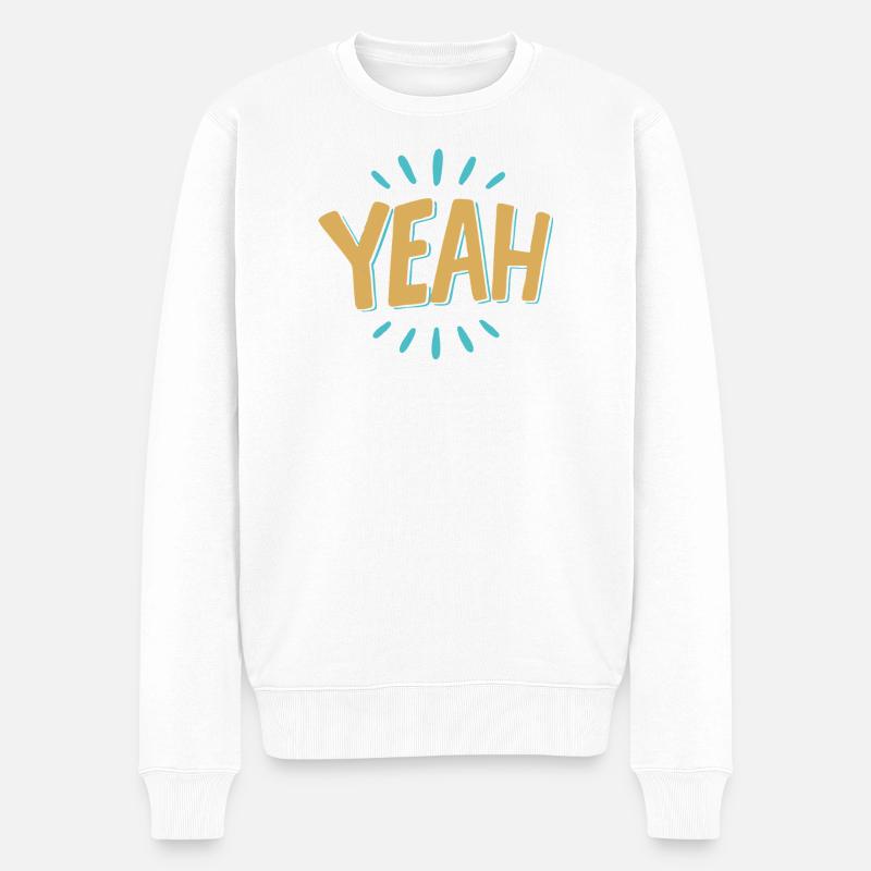 Yeah Burst Graphic Tee - Männer Premium Bio Pullover - Weiß
