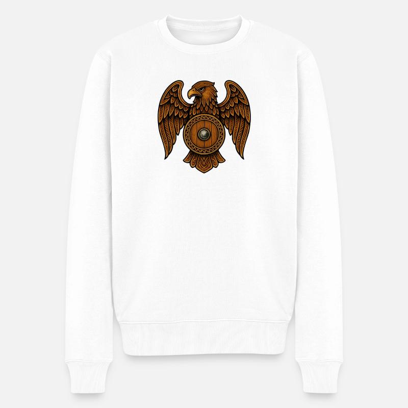 Holzadler Wappenschild - Männer Premium Bio Pullover - Weiß
