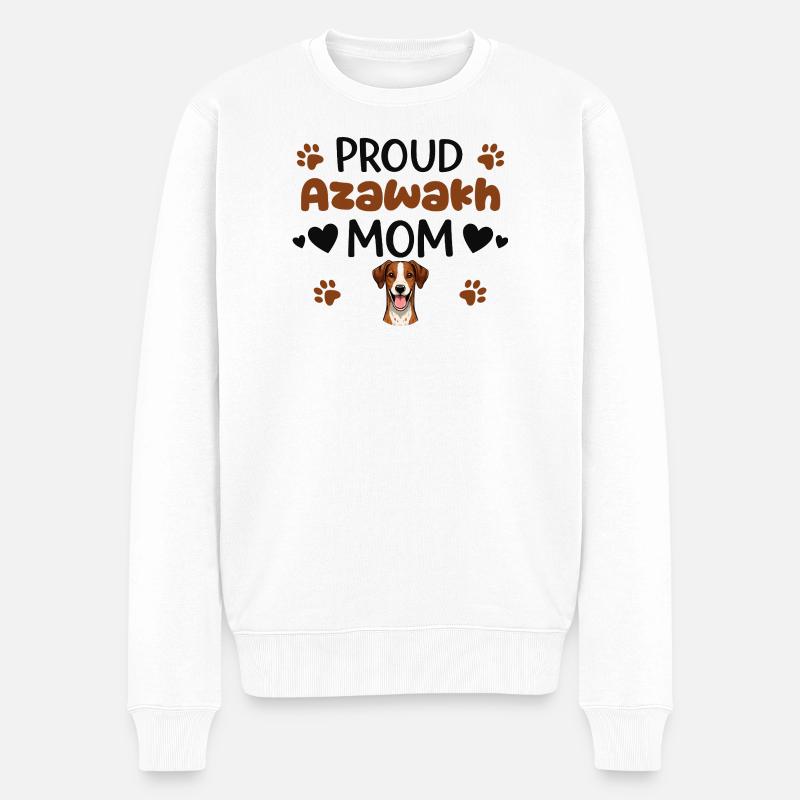 Stolze Aza Mutter, Azawakh - Männer Premium Bio Pullover - Weiß