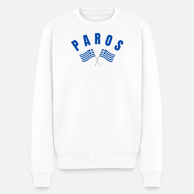Emblème des drapeaux croisés de Paros - Pull Premium bio Homme - blanc