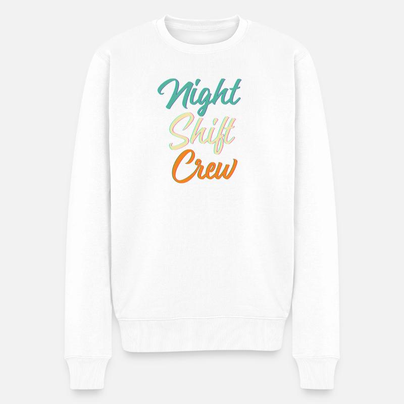 Nachtschicht - Männer Premium Bio Pullover - Weiß