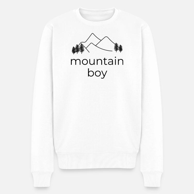 Mountain Boy - Männer Premium Bio Pullover - Weiß