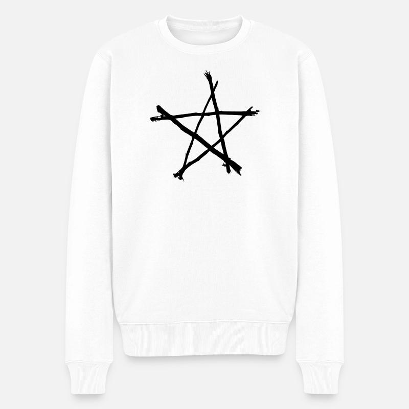 pentagramm - Männer Premium Bio Pullover - Weiß