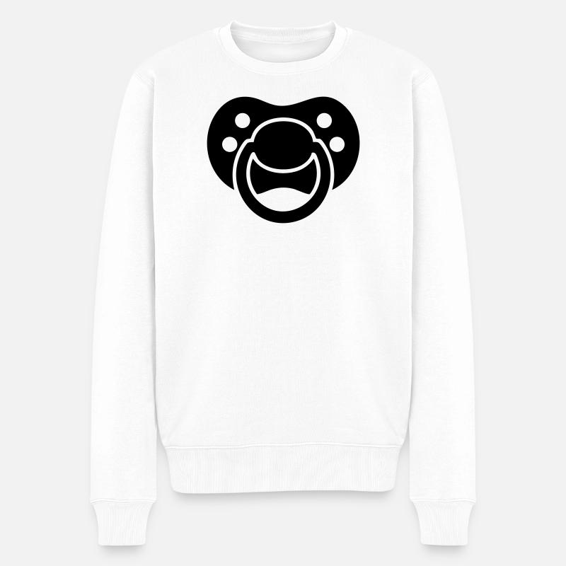 Silhouette de tétine – Design de bébé - Pull Premium bio Homme - blanc