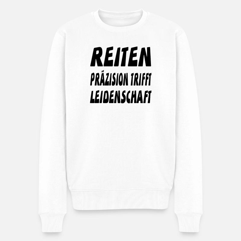 Reiten - Männer Premium Bio Pullover - Weiß