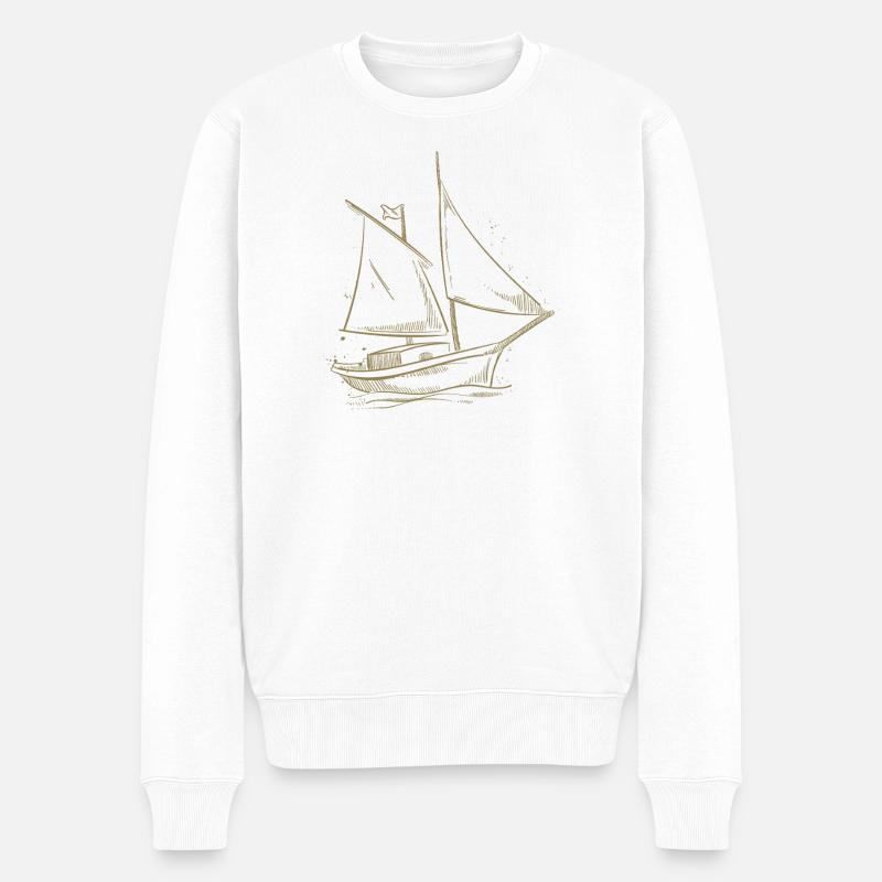 Aventure de voile en silhouette - Pull Premium bio Homme - blanc