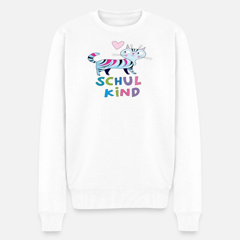 stolzes Schulkind - Männer Premium Bio Pullover - Weiß
