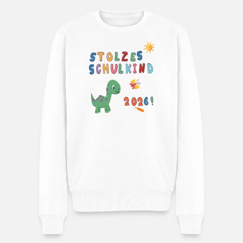 Stolzes Schulkind 2026  - Männer Premium Bio Pullover - Weiß
