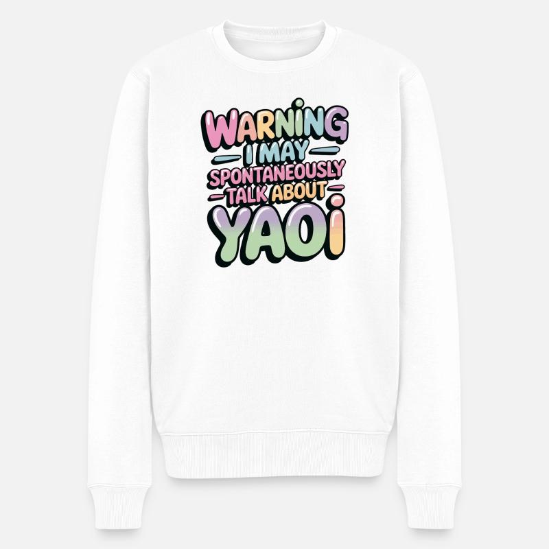 Spontanes Yaoi-Gespräch - Männer Premium Bio Pullover - Weiß