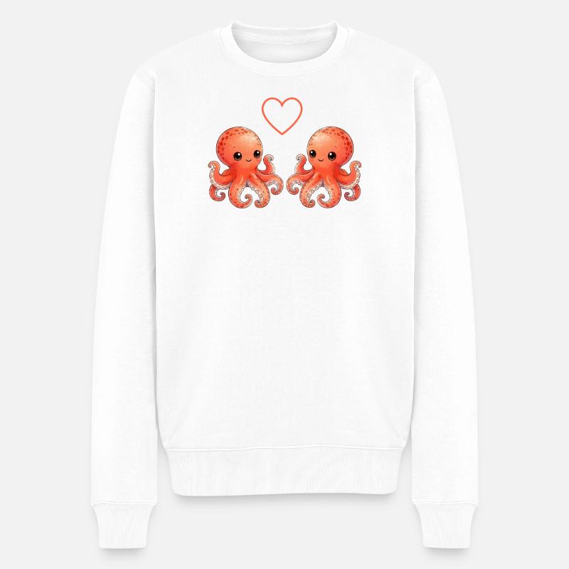  Oktopusse Love - Männer Premium Bio Pullover - Weiß