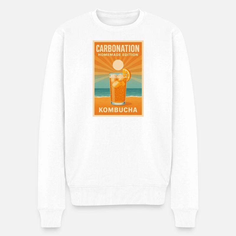 Selbstgemachter Sprudel | Kombucha DIY - Männer Premium Bio Pullover - Weiß