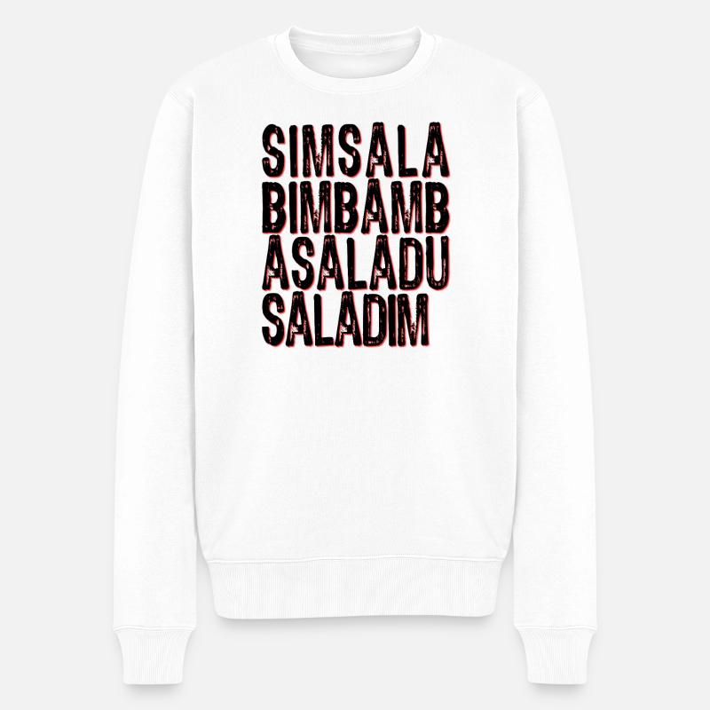 Simsalabimbambasaladusaladim - Männer Premium Bio Pullover - Weiß