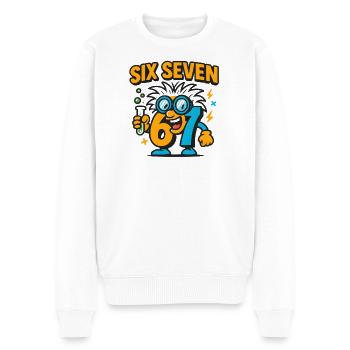 Six Seven 67 Idée de cadeau pour nerds sur l’humour scientifique - Pull Premium bio Homme - blanc - Devant - Thijin (182cm)
