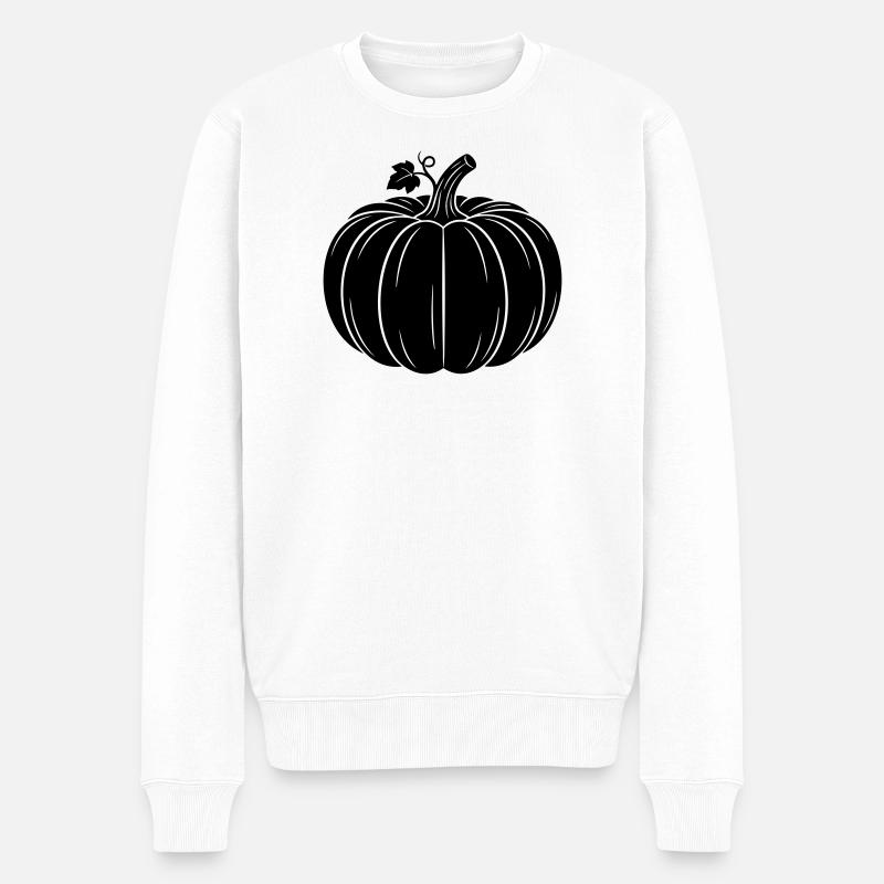 Silhouette de la récolte de citrouilles - Pull Premium bio Homme - blanc