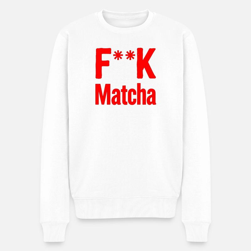 F**K Matcha Bold Logo - Männer Premium Bio Pullover - Weiß