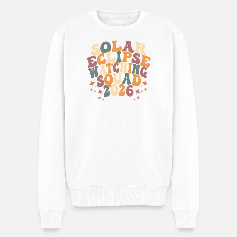 Solar Eclipse Squad 2026 - Männer Premium Bio Pullover - Weiß
