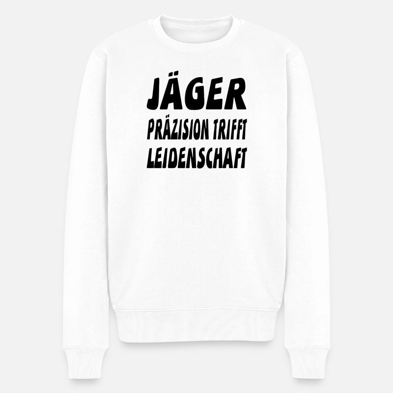 Jäger - Männer Premium Bio Pullover - Weiß