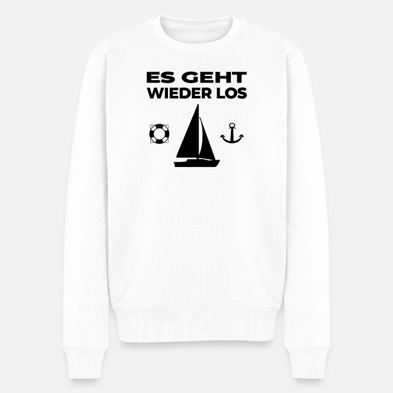 Segeln - Männer Premium Bio Pullover - Weiß