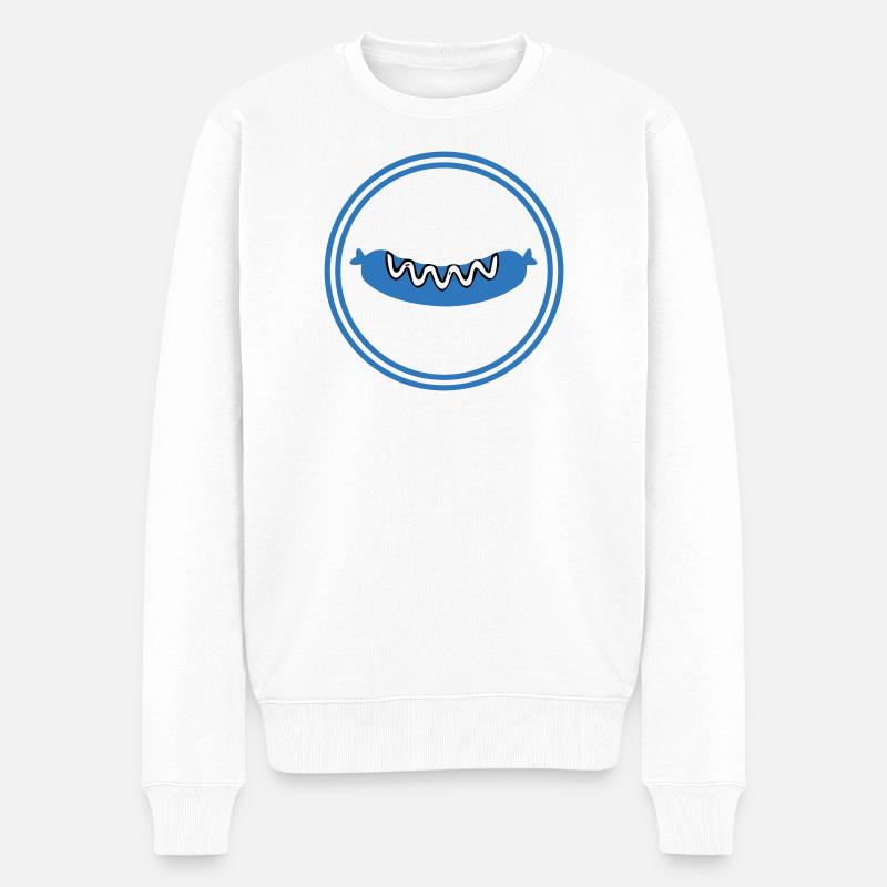 Bratwurst Wurst Kreis Emblem - Männer Premium Bio Pullover - Weiß