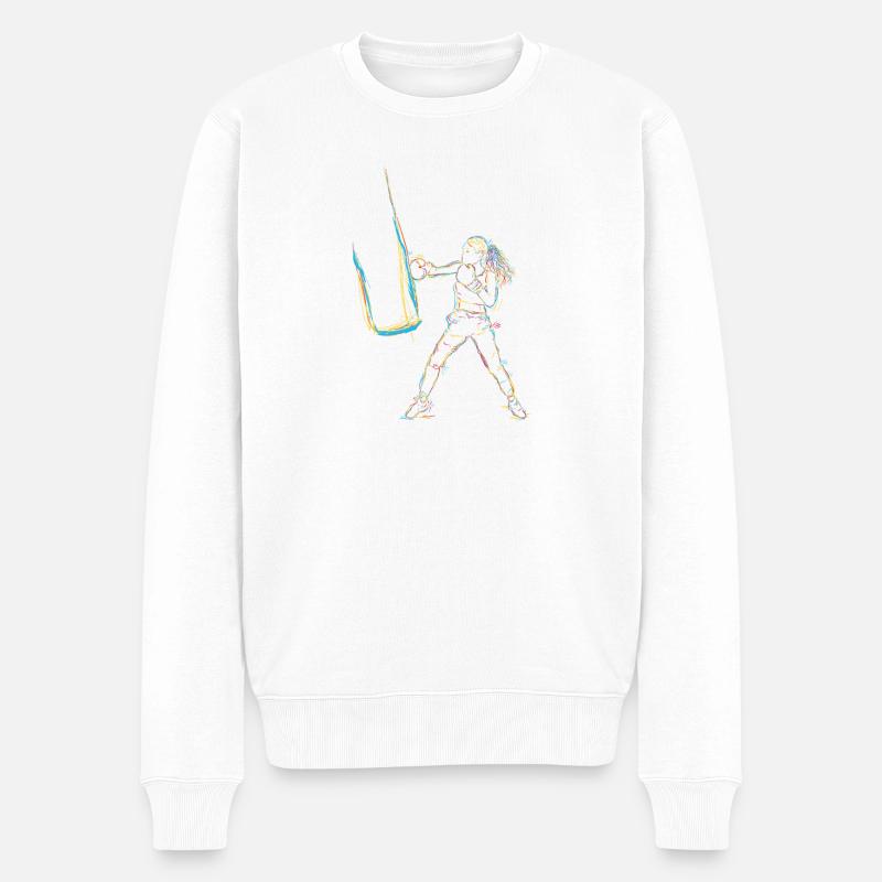 Dessin de boxeur - Pull Premium bio Homme - blanc