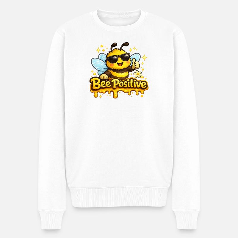 Bee Positive - Pull Premium bio Homme - blanc