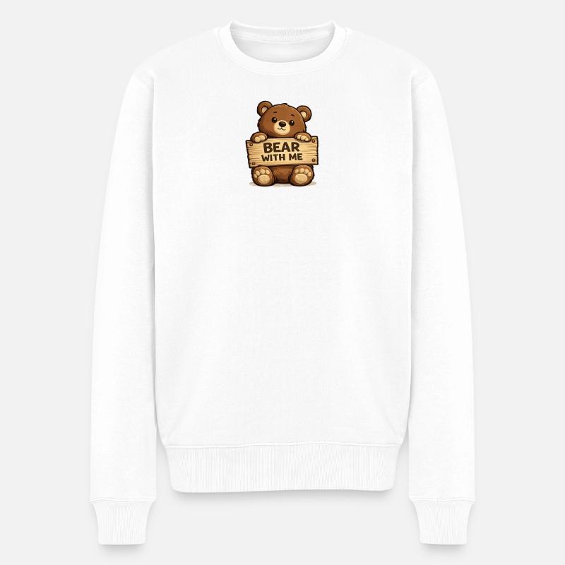 Soyez patients avec moi - Pull Premium bio Homme - blanc