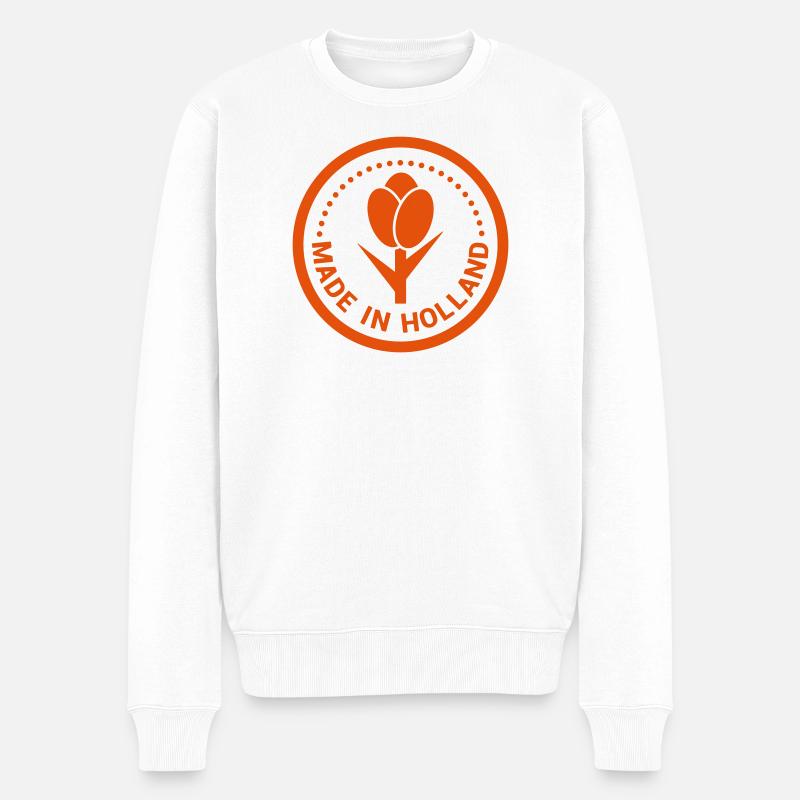 Hergestellt in Holland - Männer Premium Bio Pullover - Weiß