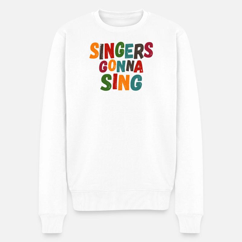 Les chanteurs vont chanter - Pull Premium bio Homme - blanc