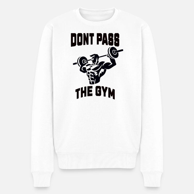 Nicht an The Gym Lift vorbeigehen - Männer Premium Bio Pullover - Weiß