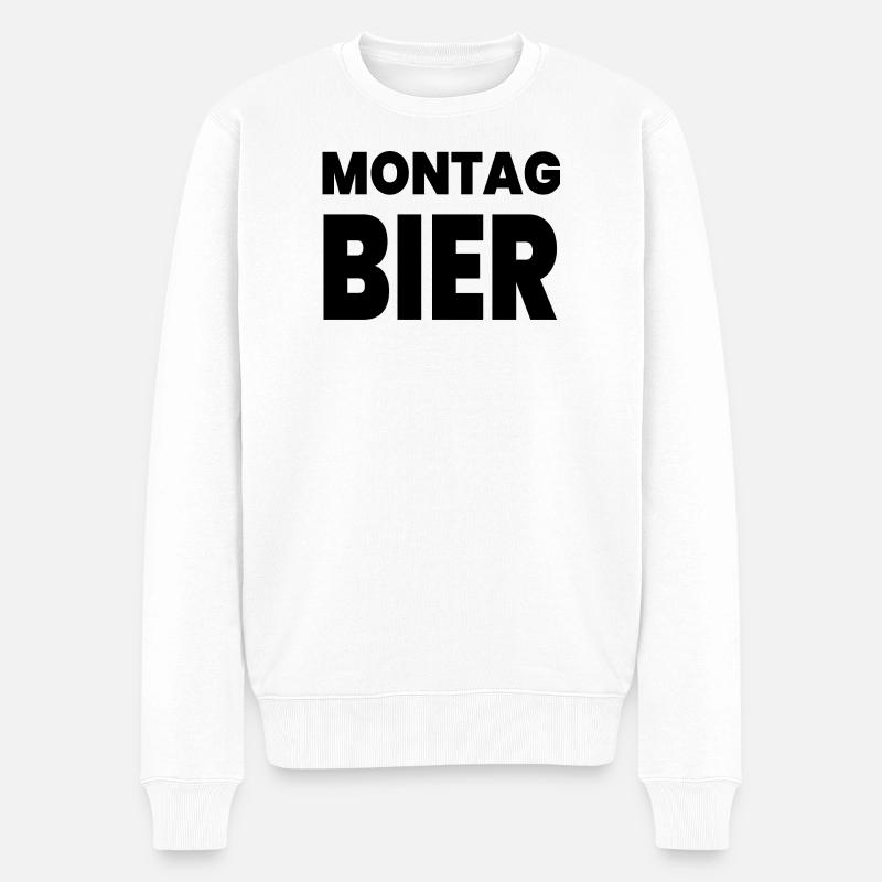 Bier - Männer Premium Bio Pullover - Weiß