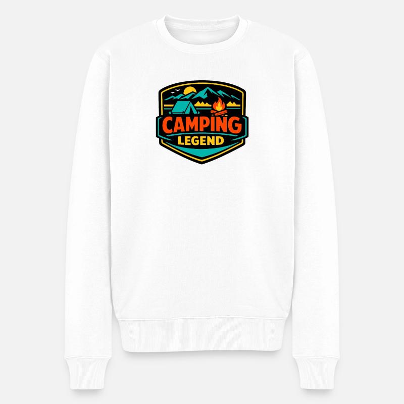 Insigne de Légende du Camping - Pull Premium bio Homme - blanc