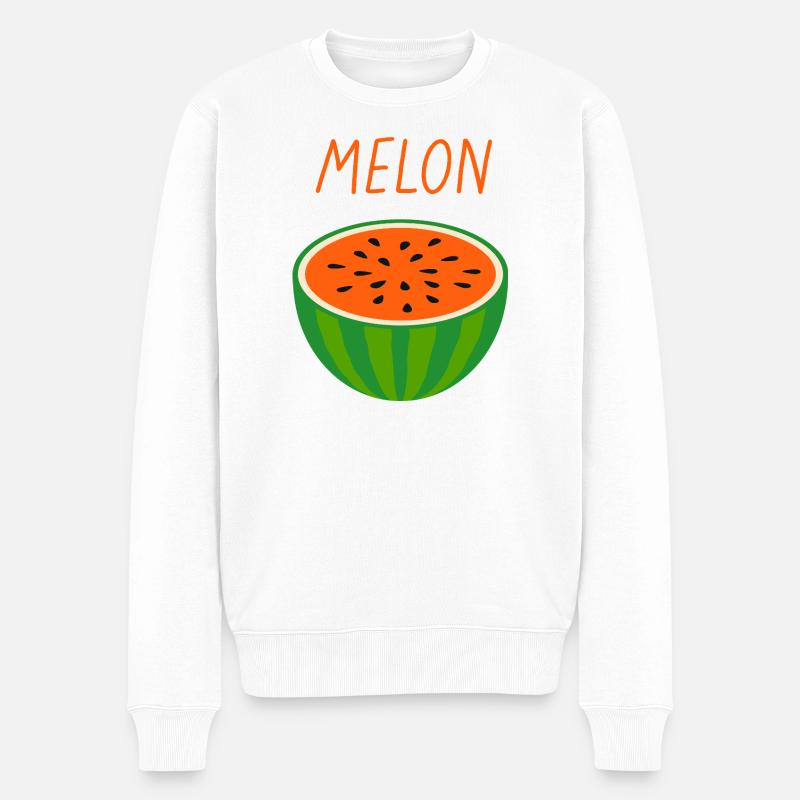 Melone Wassermelone Frische Sommerfrucht - Männer Premium Bio Pullover - Weiß