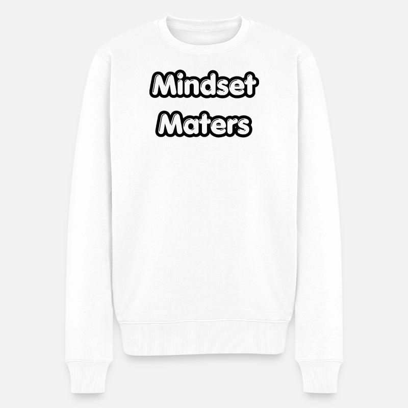 Mindset Matters T-Shirt | Motivations-Tee - Männer Premium Bio Pullover - Weiß