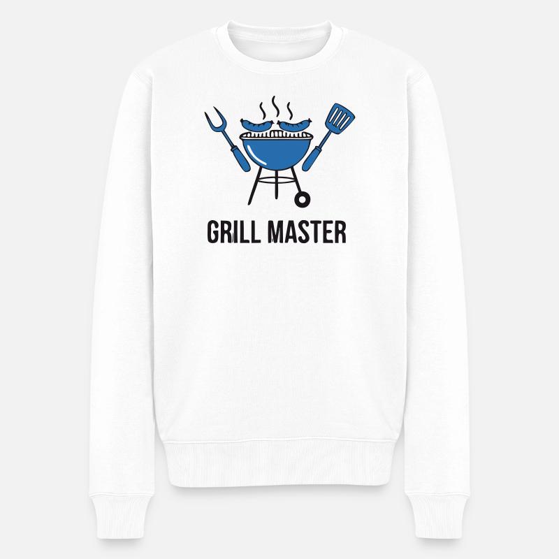 Echter Grill Master Papa - Männer Premium Bio Pullover - Weiß