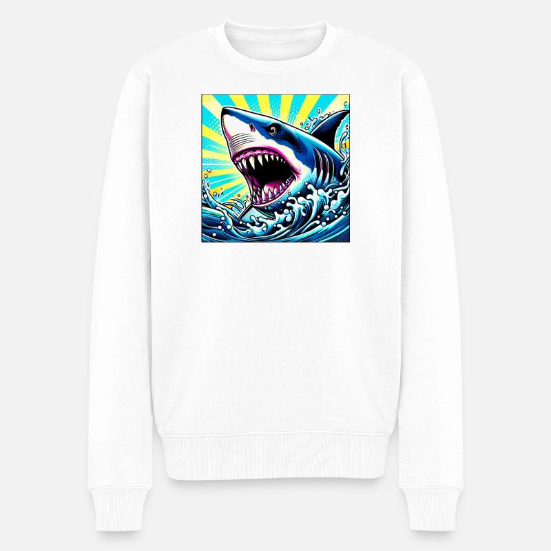 Requin - Pull Premium bio Homme - blanc